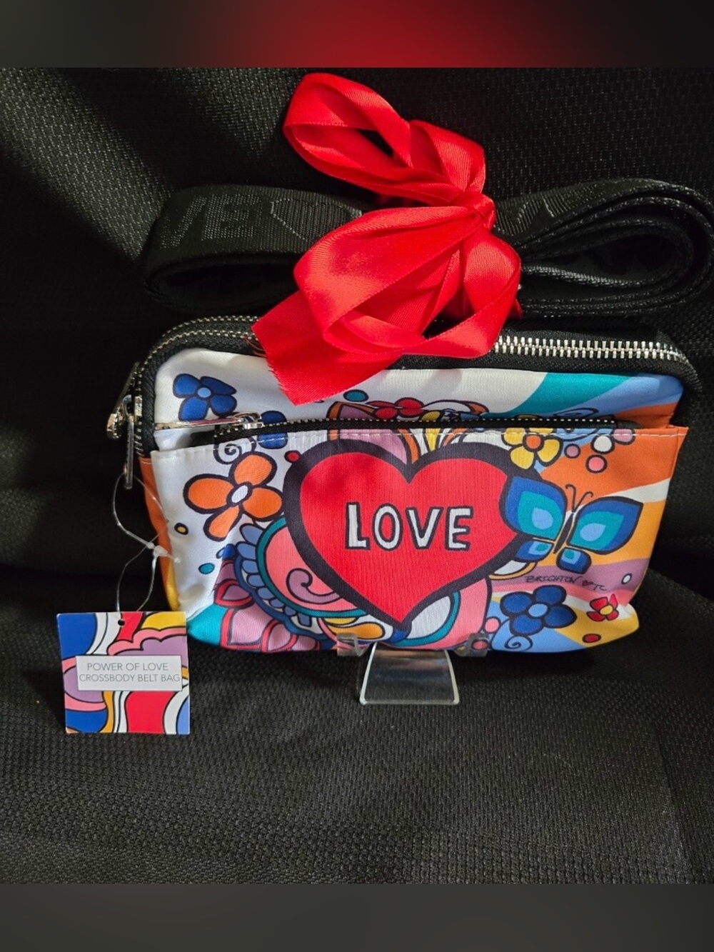 Brighton Power of Love crossbody belt bag vibrant, 70s-inspired heart